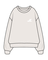 The Mens Crewneck - Bone - JL Marketing - Left Chest - Printed - White
