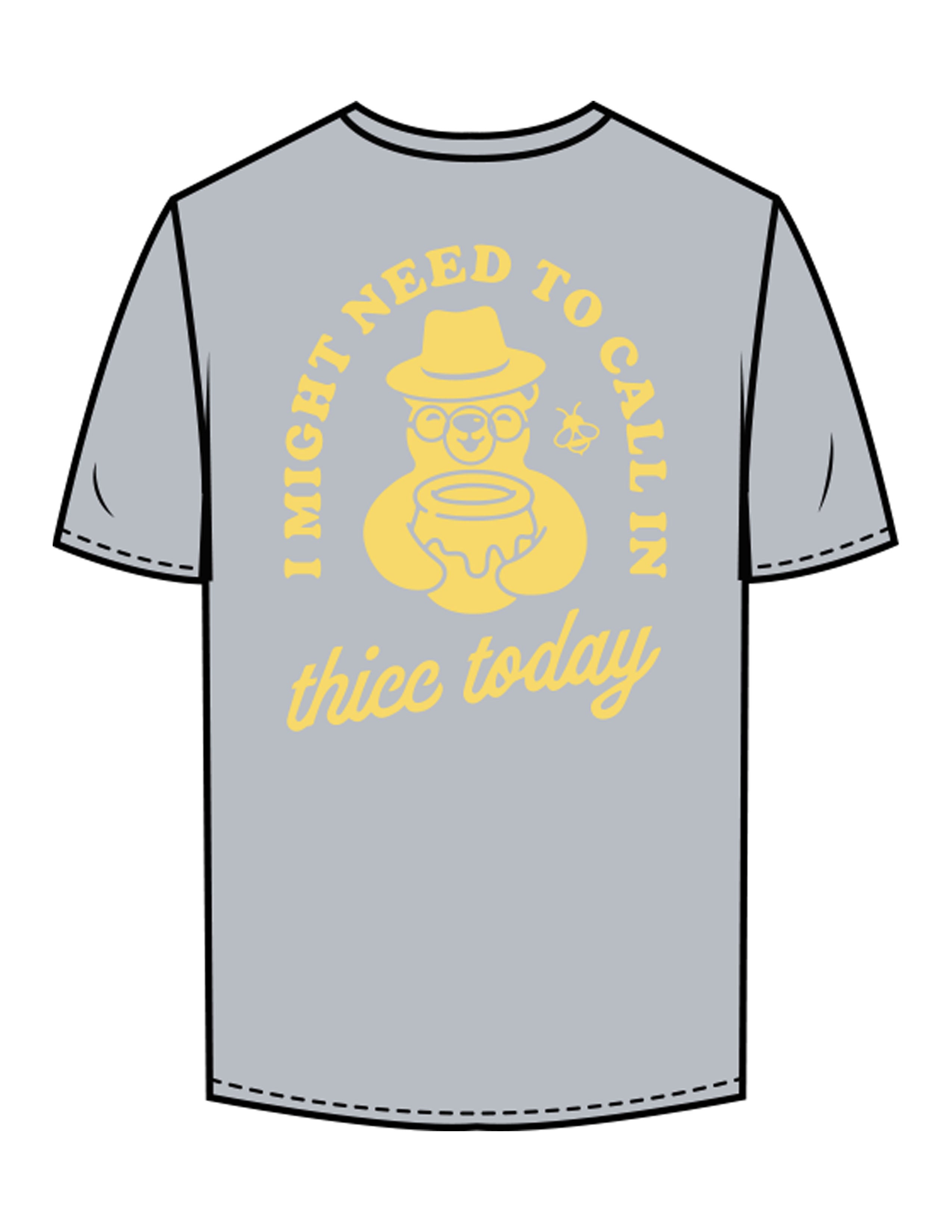 The Mens Tee - Smoke - Try Smile Collective - Center Chest & Back Bear - Printed - Light Yellow
