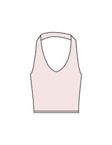 The Halter Tank - Pink - Gladden Gains - Center Back - Printed - White