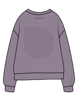 The Midweight Unisex Crewneck - Washed Plum - Drench - Full Back - Printed - Tone on Tone