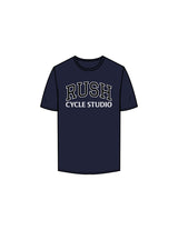 The Mens Tee - Navy - Rush Cycle Studio - Center Chest Black/White - Printed - Full Color