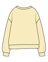 The Midweight Unisex Crewneck - Washed Yellow - Fine Core Pilates - Center Chest Stacked - Printed - White
