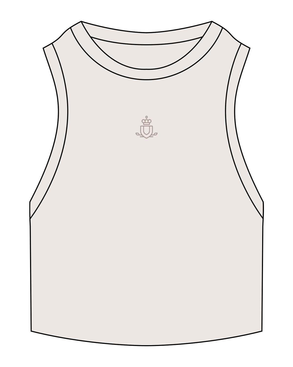 The Ribbed Crop Tank - Bone - Spa Kingston - Center Chest - Embroidered - Tone on Tone