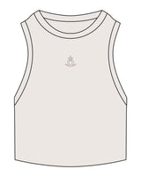 The Ribbed Crop Tank - Bone - Spa Kingston - Center Chest - Embroidered - Tone on Tone