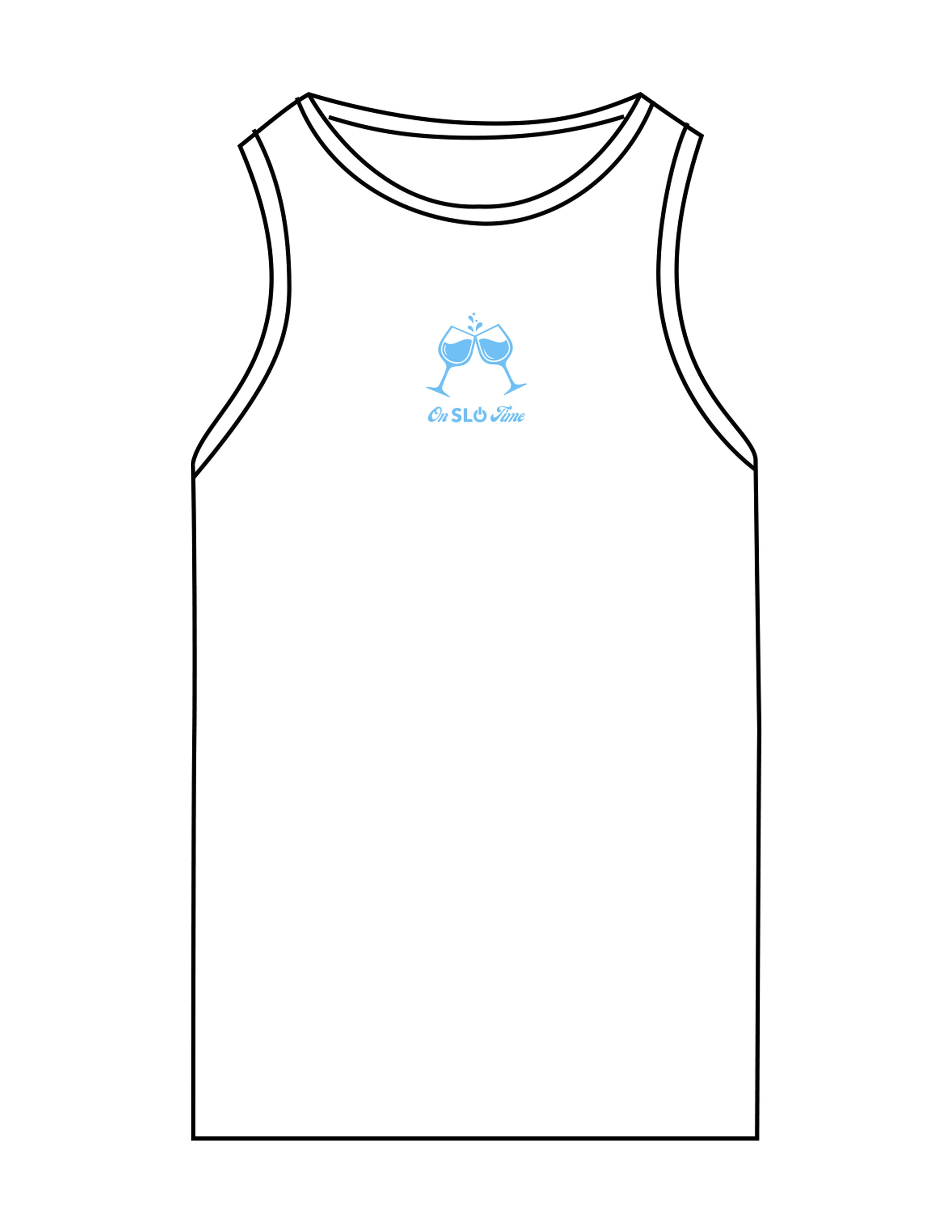 The Recycled Womens Tank - White - Powerhouse Fitness - Chest Chest & Back Stacked - "Lagree" - Printed - Teal