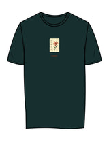 The Womens Tee - Pine Green - Barnes. The Label - Chest Flower - Printed - Full Color