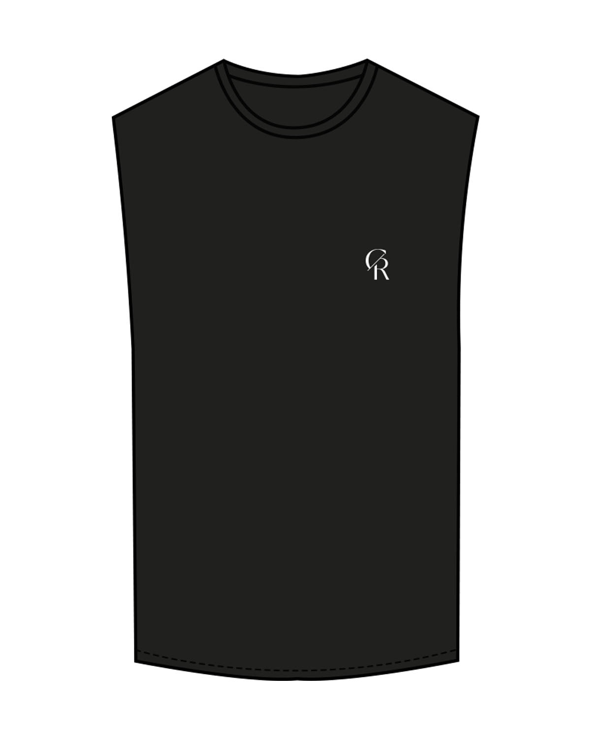 The Muscle Tank - Black - Core Reform - Left Chest - Printed - Ecru