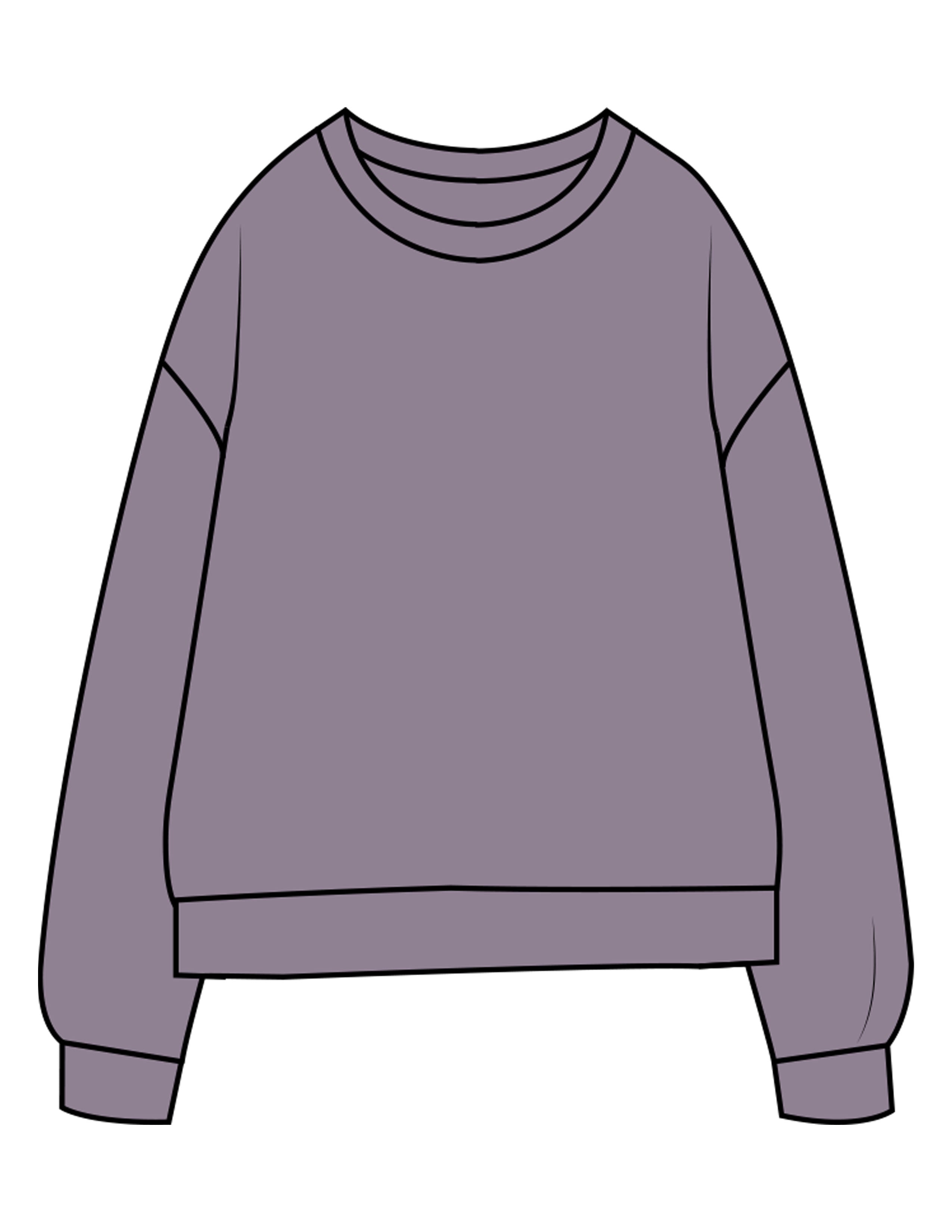 The Midweight Unisex Crewneck - Washed Plum - Drench - Full Back - Printed - Tone on Tone