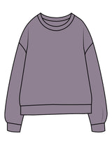 The Midweight Unisex Crewneck - Washed Plum - Drench - Full Back - Printed - Tone on Tone