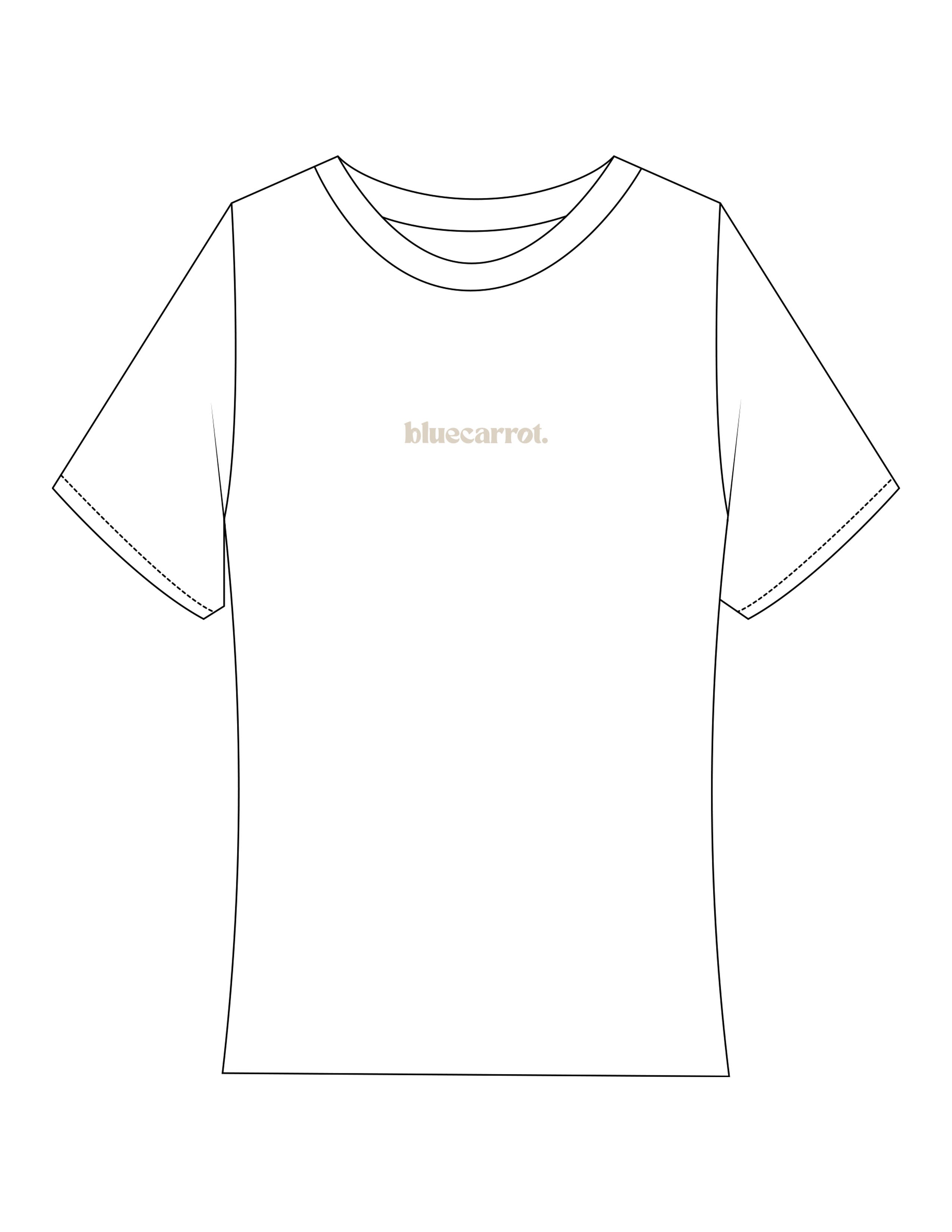 The Baby Tee - White - BlueCarrot - Center Chest - Printed - Beige