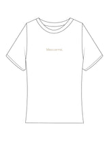 The Baby Tee - White - BlueCarrot - Center Chest - Printed - Beige