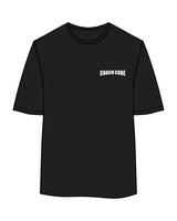 The Womens Oversized Tee - Black - Coach Code - Left Chest "Code" - Back Center Stacked - Printed - White