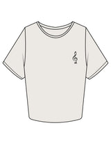 The Crop Tee - Bone - SOUL YOGA - Left Chest - Printed - Washed Black