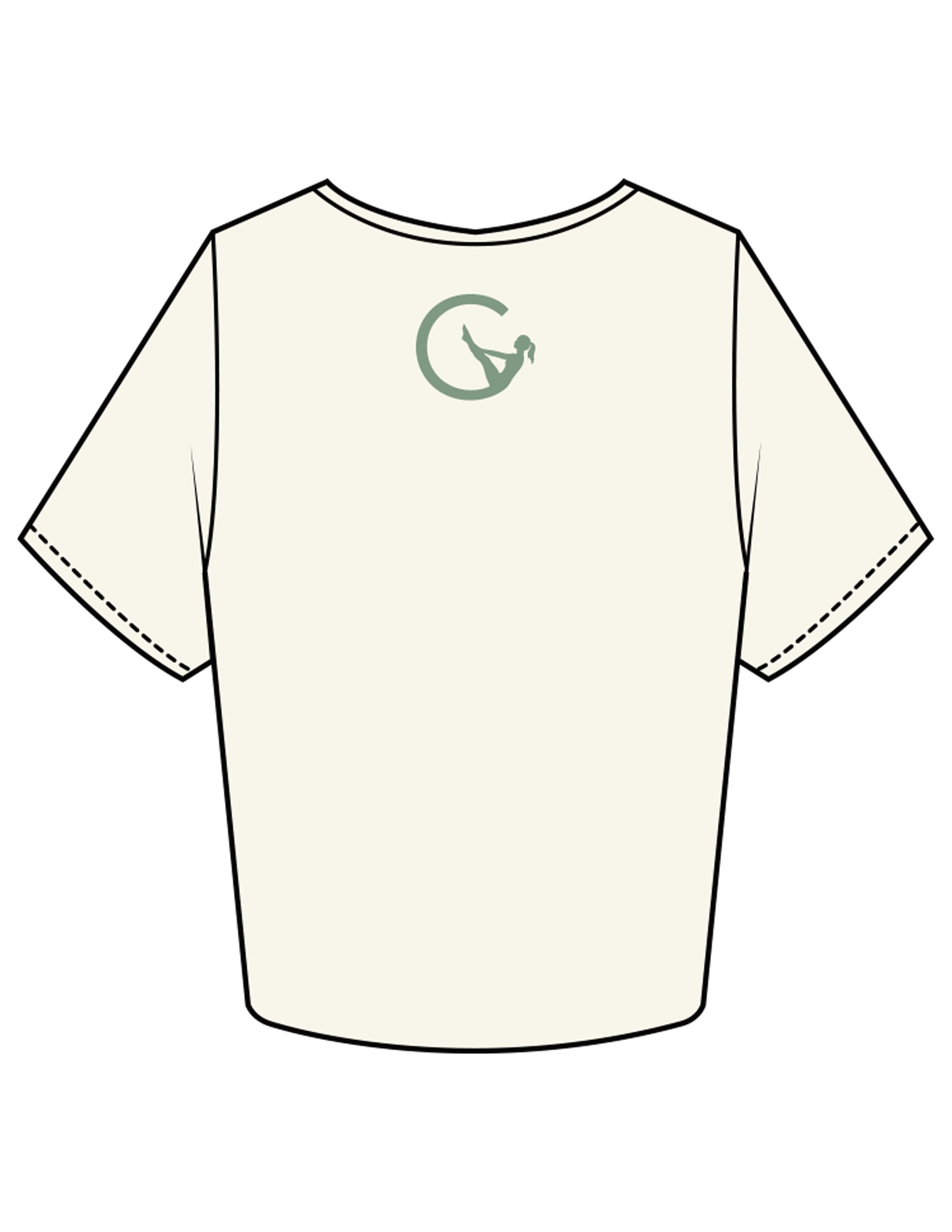 The Crop Tee - Off White - Movement With Chels - Center Chest & Back Neckline - Printed - Green