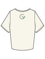The Crop Tee - Off White - Movement With Chels - Center Chest & Back Neckline - Printed - Green