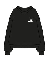 The Mens Crewneck - Black - Left Chest - Printed - White