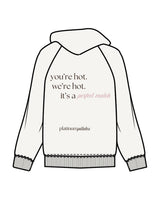 The Womens Hoodie - Off White - Platinum Pilates - Left Chest & Back Stacked - Printed - Full Color