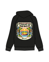 The Mens Heavyweight Hoodie - Black - Blenders - Left Chest & Back "Pacific Beach" - Printed - Full Color