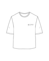 THE OVERSIZED CROP TEE - White - DiffEyewear - Left Chest "DIFF" - Printed - Black