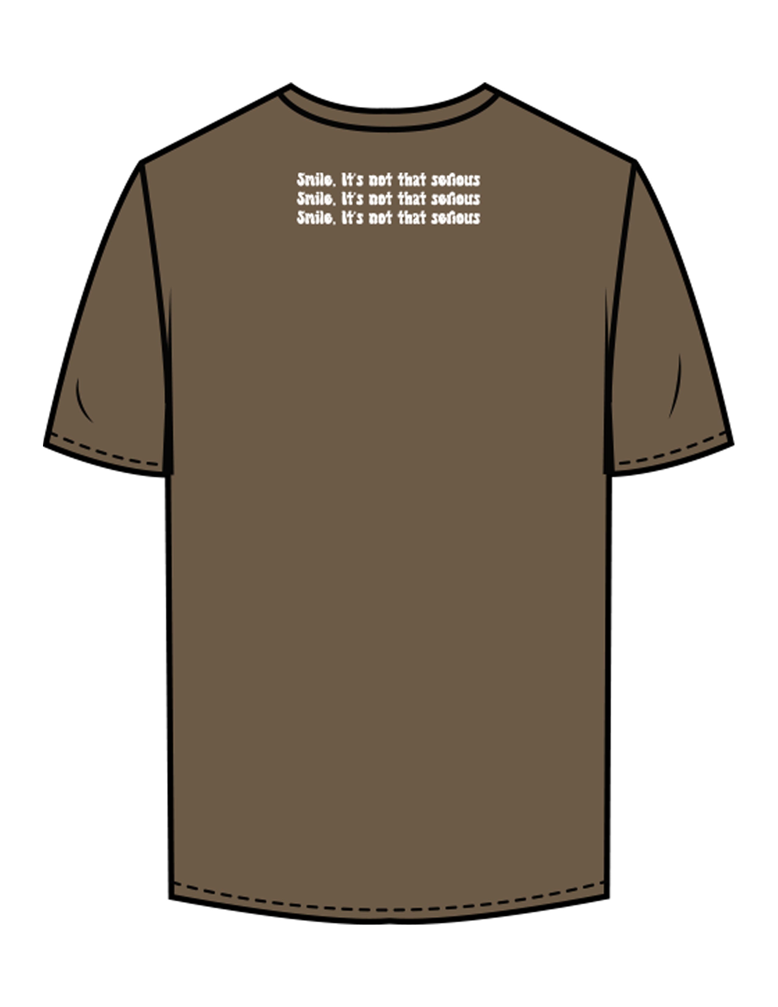 The Mens Tee - Walnut  - Try Smile Collective - Left Chest & Upper Back Stacked - Printed - Full Color