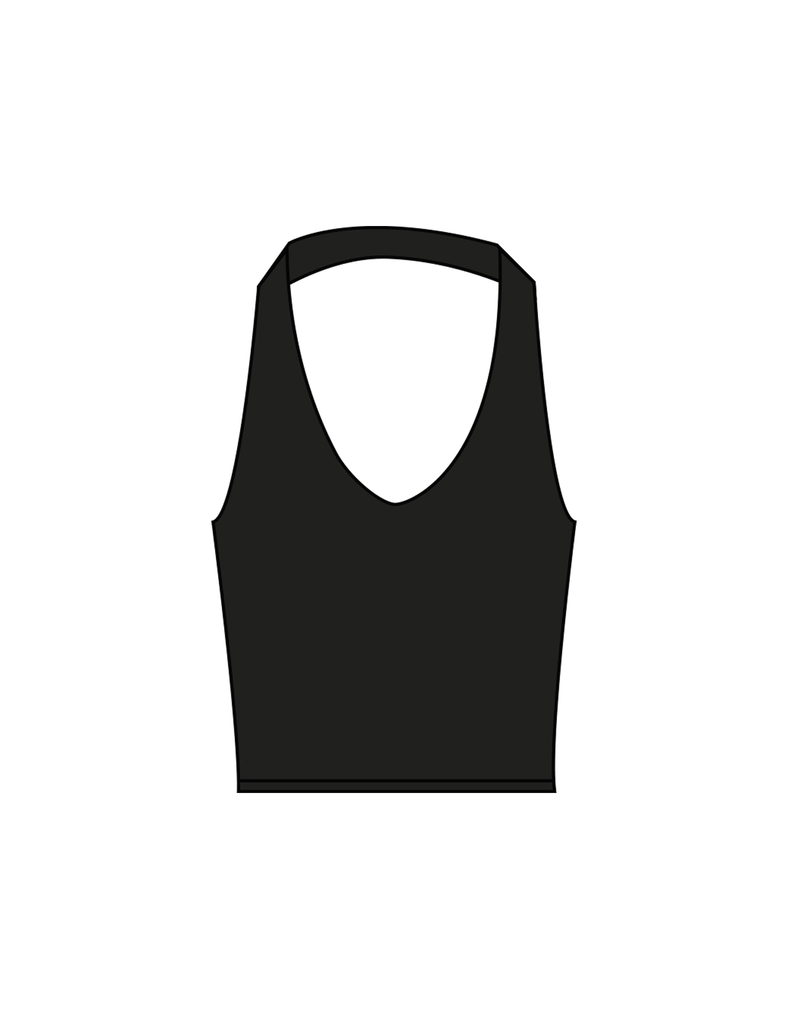 The Halter Tank - Black - Gladden Gains - Center Back - Printed - White