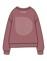 The Midweight Unisex Crewneck - Washed Maroon - Drench - Full Back - Printed - Cream