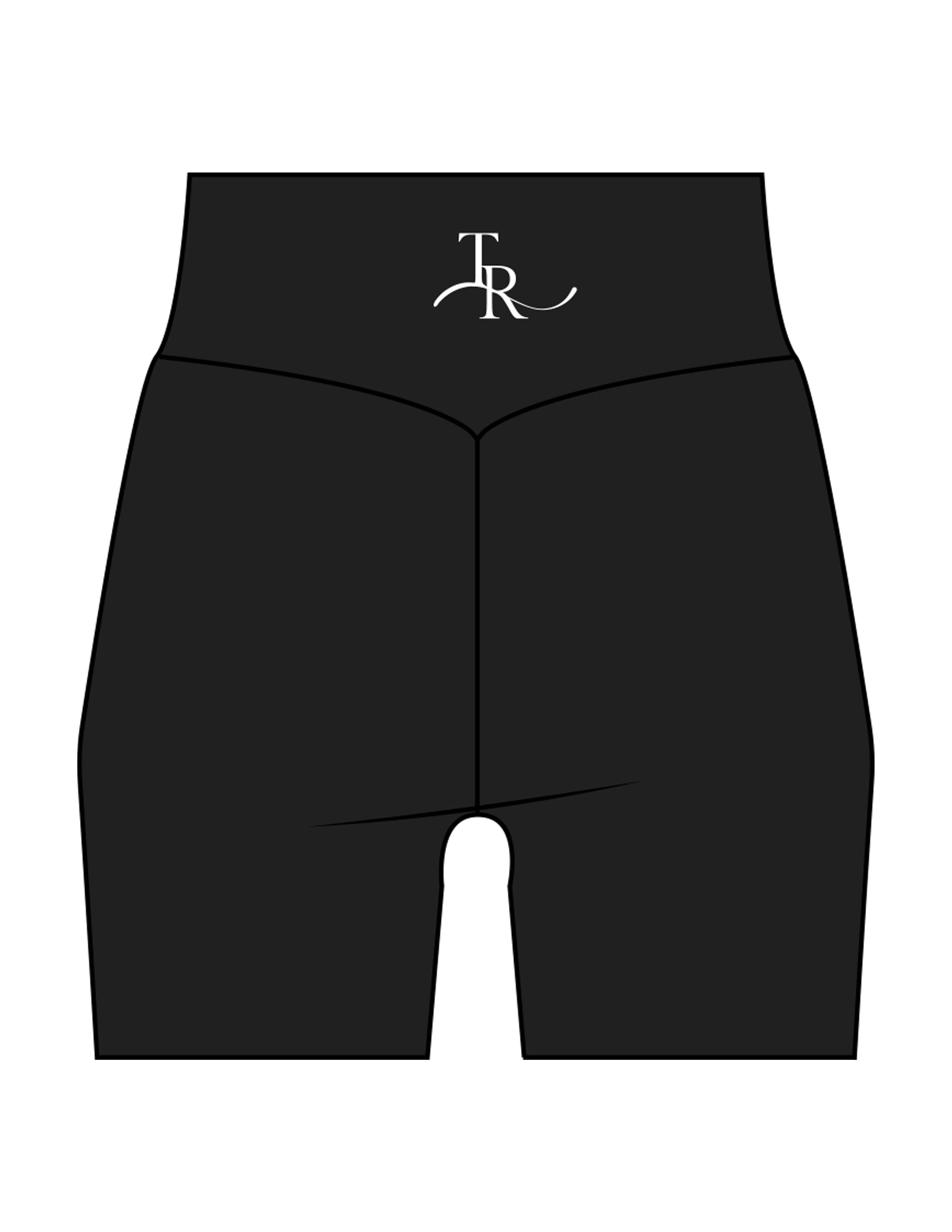 The Basic Short - Black - The Refinery Fitness Studio - Center Back - Printed - White