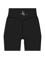 The Basic Short - Black - The Refinery Fitness Studio - Center Back - Printed - White