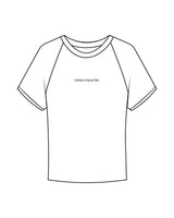 The Micro Rib Baby Tee - White - Evolve Collective - Center Chest - Printed - Black