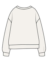 The Midweight Unisex Crewneck - Washed White - Fine Core Pilates - Center Chest Stacked - Printed - Black