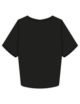 The Crop Tee - Black - SOUL YOGA - Left Chest - Printed - Bone