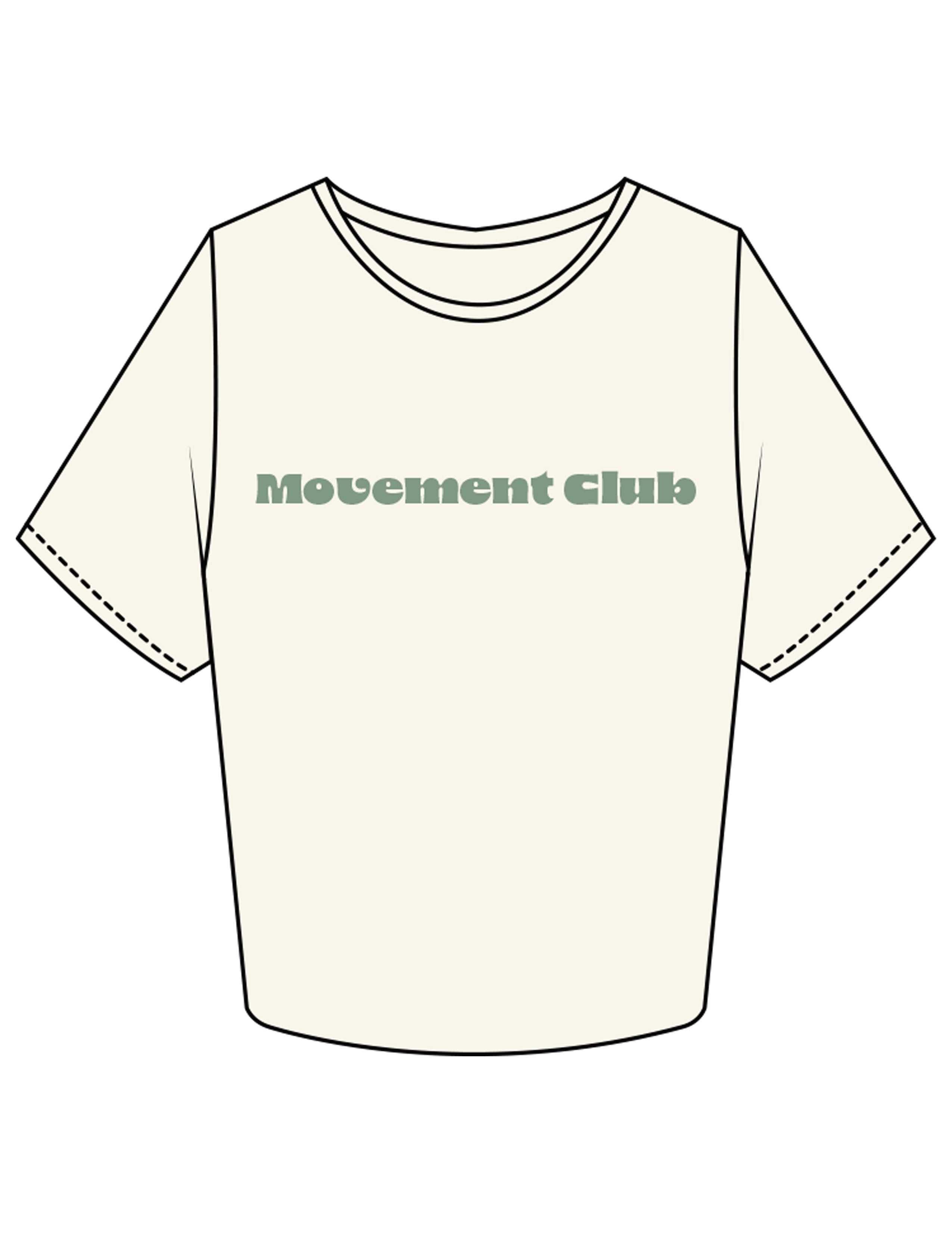 The Crop Tee - Off White - Movement With Chels - Center Chest & Back Neckline - Printed - Green
