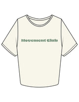 The Crop Tee - Off White - Movement With Chels - Center Chest & Back Neckline - Printed - Green