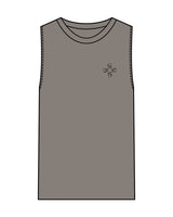 The Womens Heavyweight Tank - Washed Gray - Core Reform - Left Chest & Back Stacked - Printed - Black