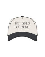 The Canvas Cap - Natural / Coal - CORE REFORM - "HOT GIRLS ALL CAPS" Center Crown Logo "Printed" & Left side "Embroidered" -  Coal