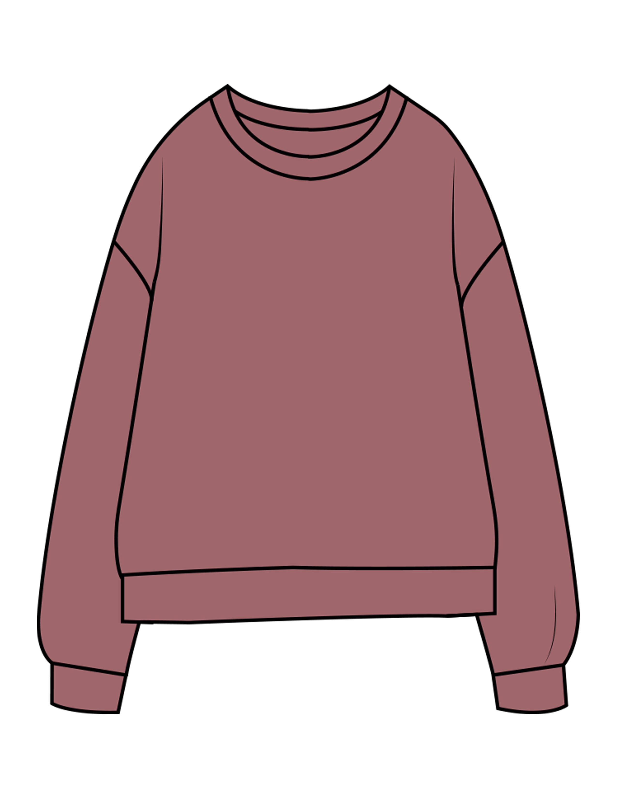 The Midweight Unisex Crewneck - Washed Maroon - Drench - Full Back - Printed - Cream