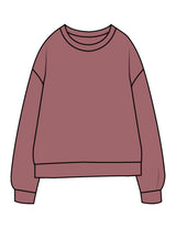 The Midweight Unisex Crewneck - Washed Maroon - Drench - Full Back - Printed - Cream