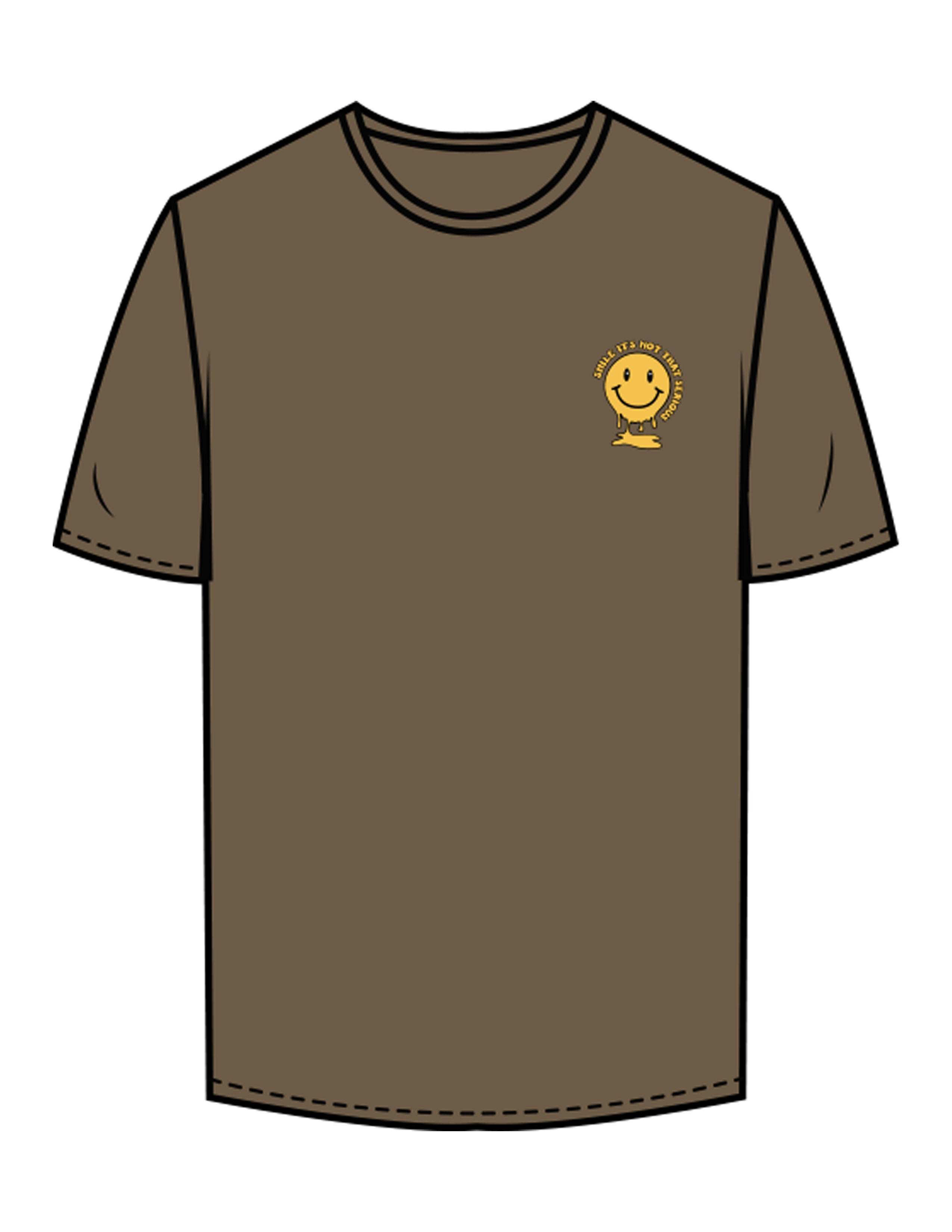 The Mens Tee - Walnut  - Try Smile Collective - Left Chest & Upper Back Stacked - Printed - Full Color