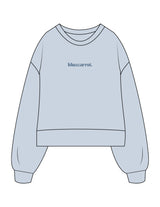 The Womens Heavyweight Crop - Denim Blue - BlueCarrot - Center Chest - Printed - Blue