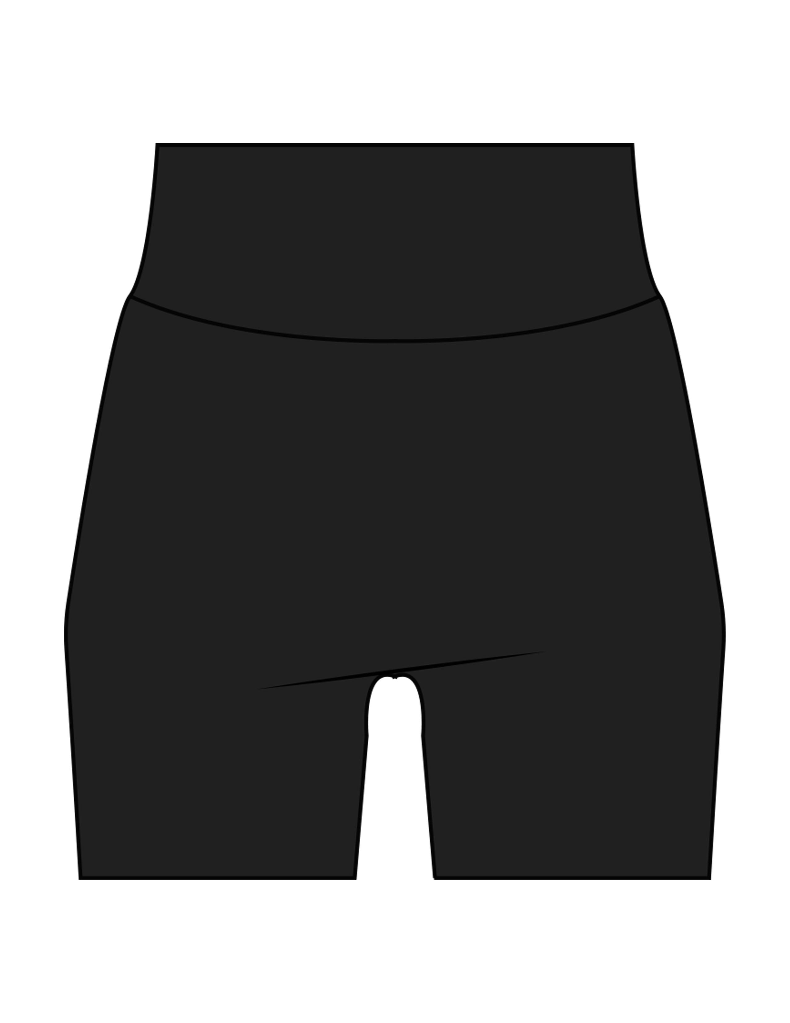 The Basic Short - Black - The Refinery Fitness Studio - Center Back - Printed - White