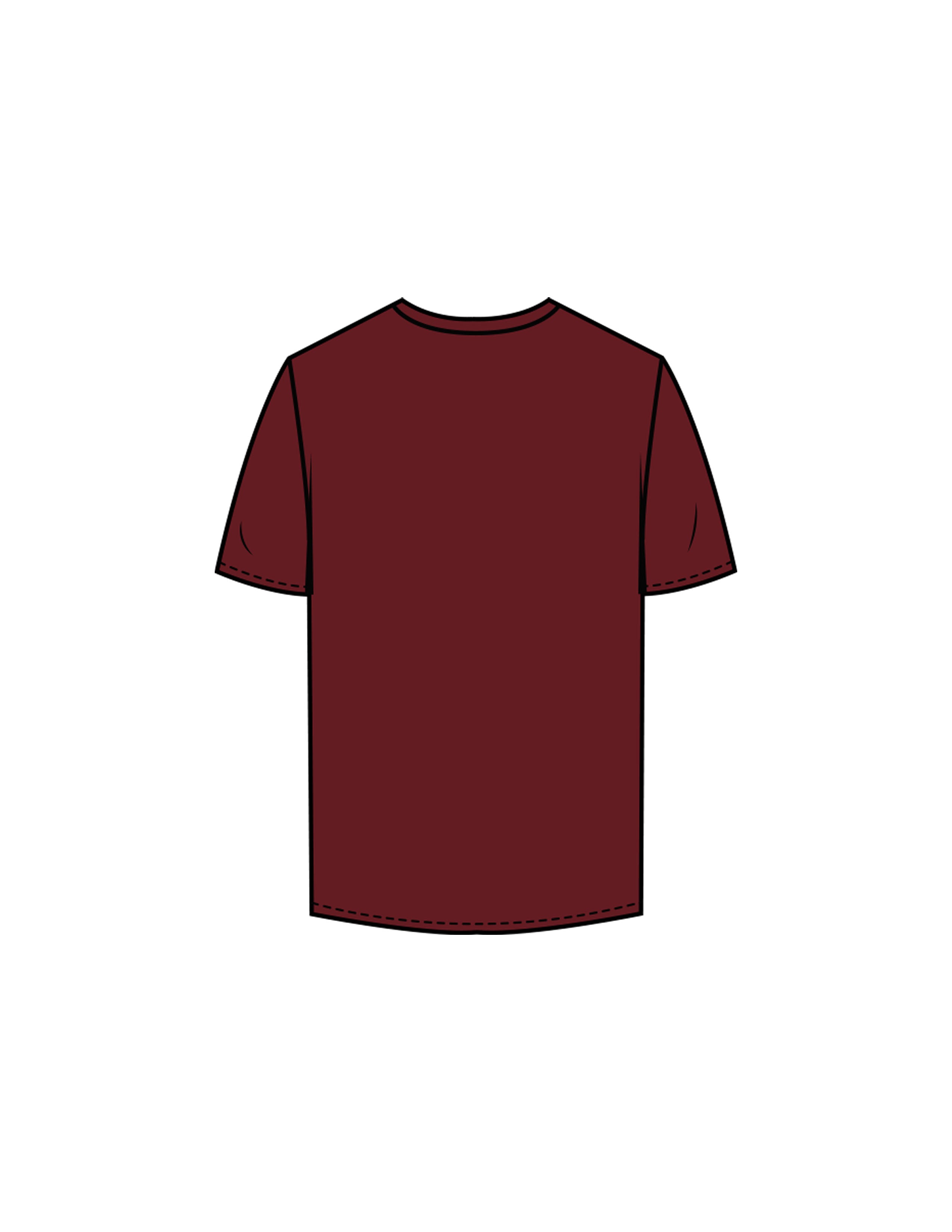 The Mens Tee - Maroon - Rush Cycle Studio - Center Chest Stacked - Printed - Full Color