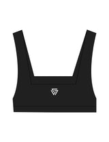 The Box Cut Bra - Black - LVL - Center Chest & Back Icon - Printed - White