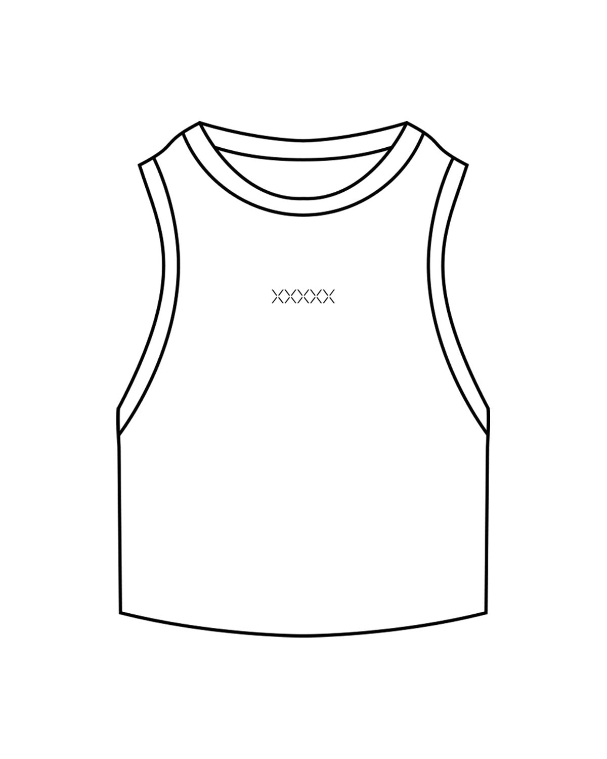 The Ribbed Crop Tank - White - Lagree Luxe - Centrer Chest - Embroidered - Black