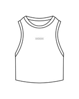 The Ribbed Crop Tank - White - Lagree Luxe - Centrer Chest - Embroidered - Black