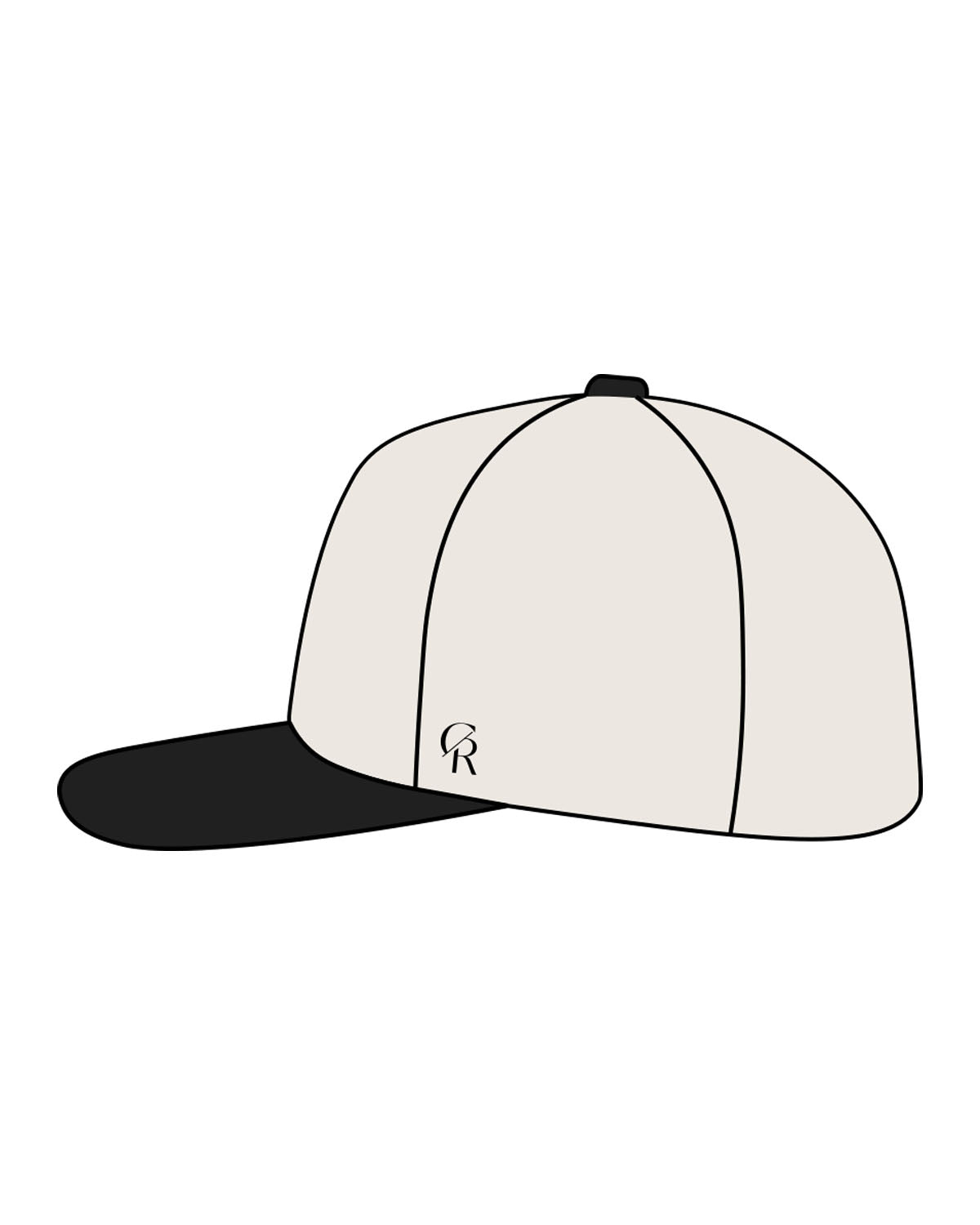 The Canvas Cap - Natural / Black - CORE REFORM - "HOT GIRLS ALL CAPS" Center Crown Logo "Printed" & Left side "Embroidered" -  Black
