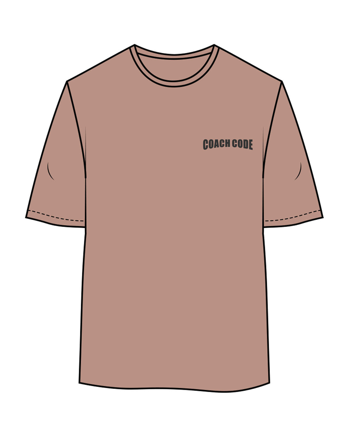 The Womens Oversized Tee - Clay - Coach Code - Left Chest "Code" - Back Center Stacked - Printed - Washed Black