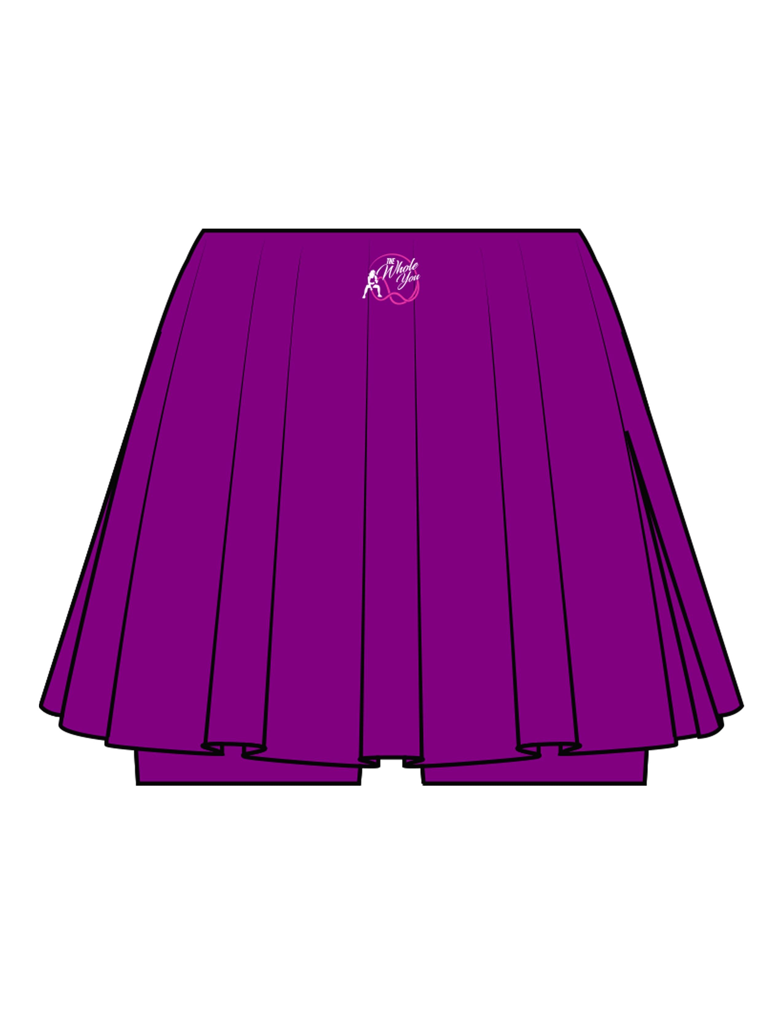 The Basic Skort - Purple - The Whole You Wellness - Back Waistline - Printed - Full Color