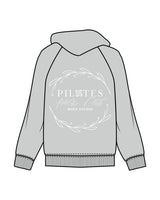 The Womens Hoodie - Storm - Move Studio - Left Chest Stacked & Back Full - Printed - White