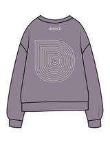 The Midweight Unisex Crewneck - Washed Plum - Drench - Full Back - Printed - Cream
