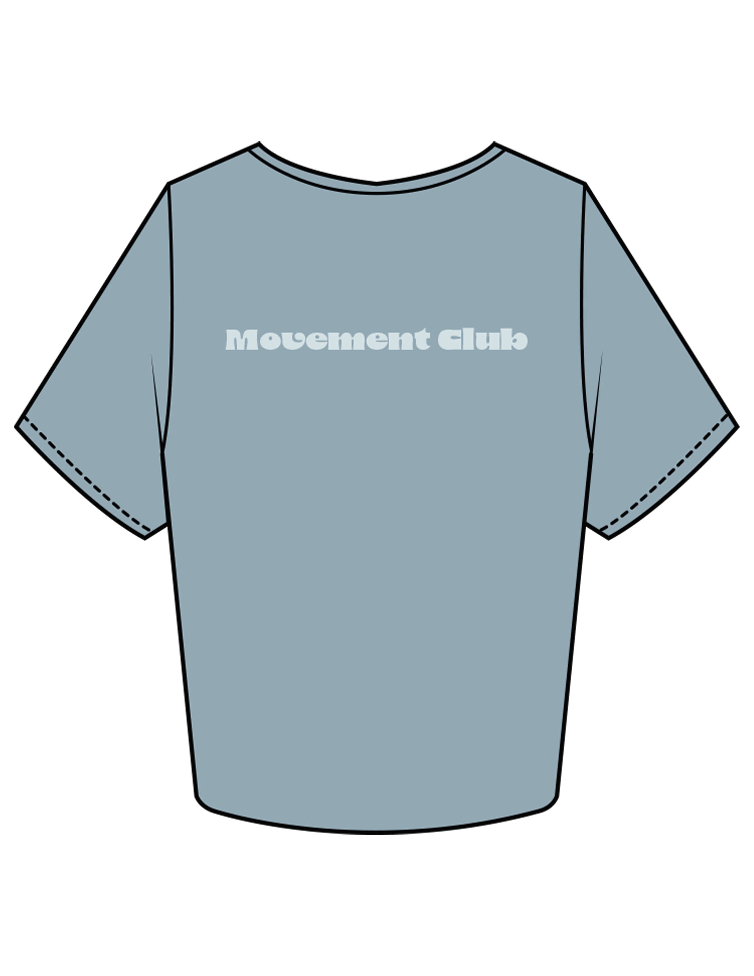 The Crop Tee - Mineral - Movement With Chels - Center Chest & Center Back - Printed - Light Blue